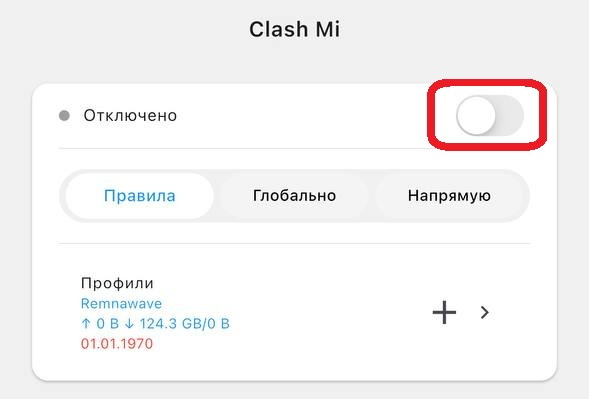 Подключение в Clash Mi